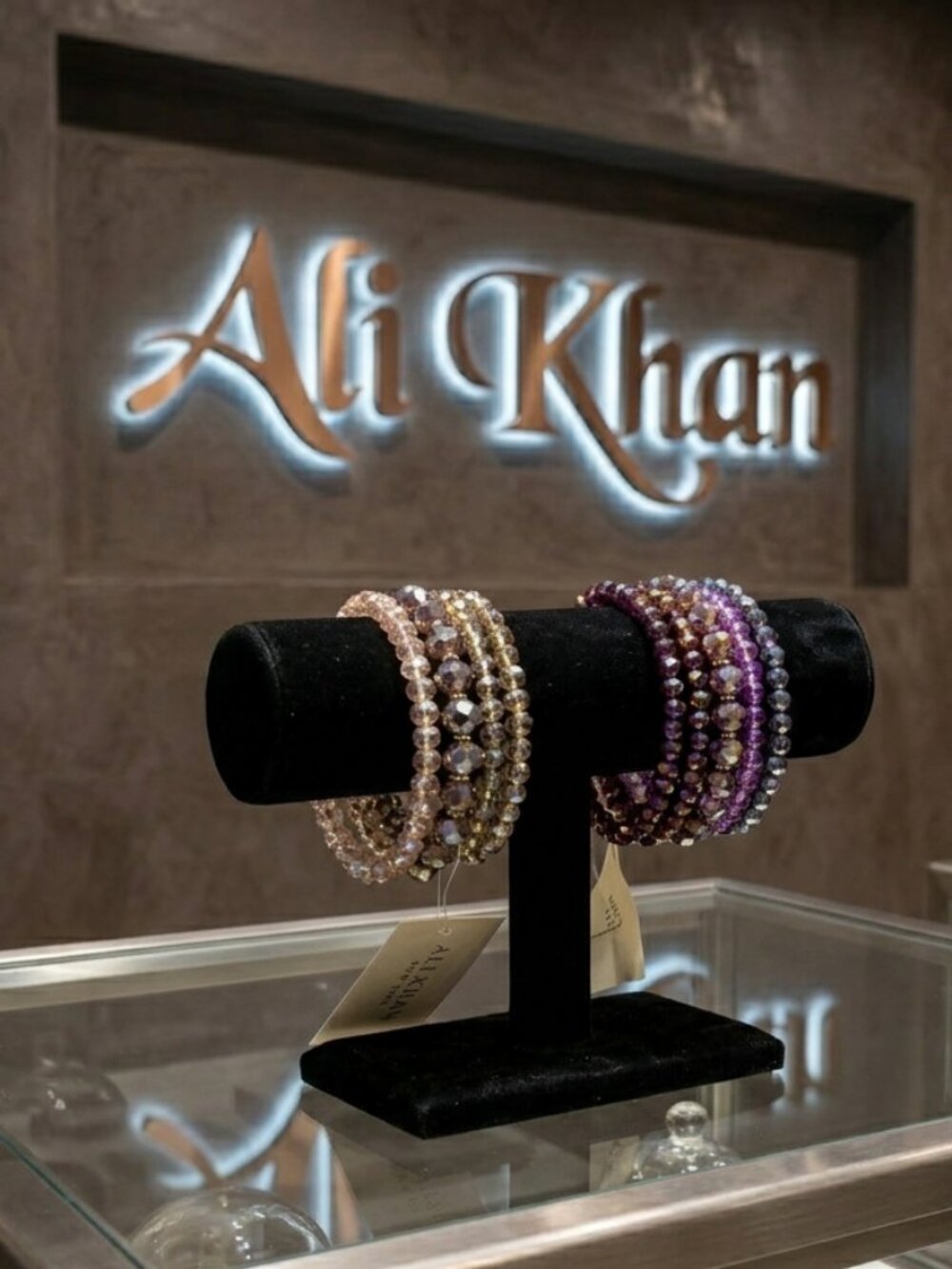 2 for $30 Ali Khan crystal 5 row gold tone and silver tone wrap coil bracelet